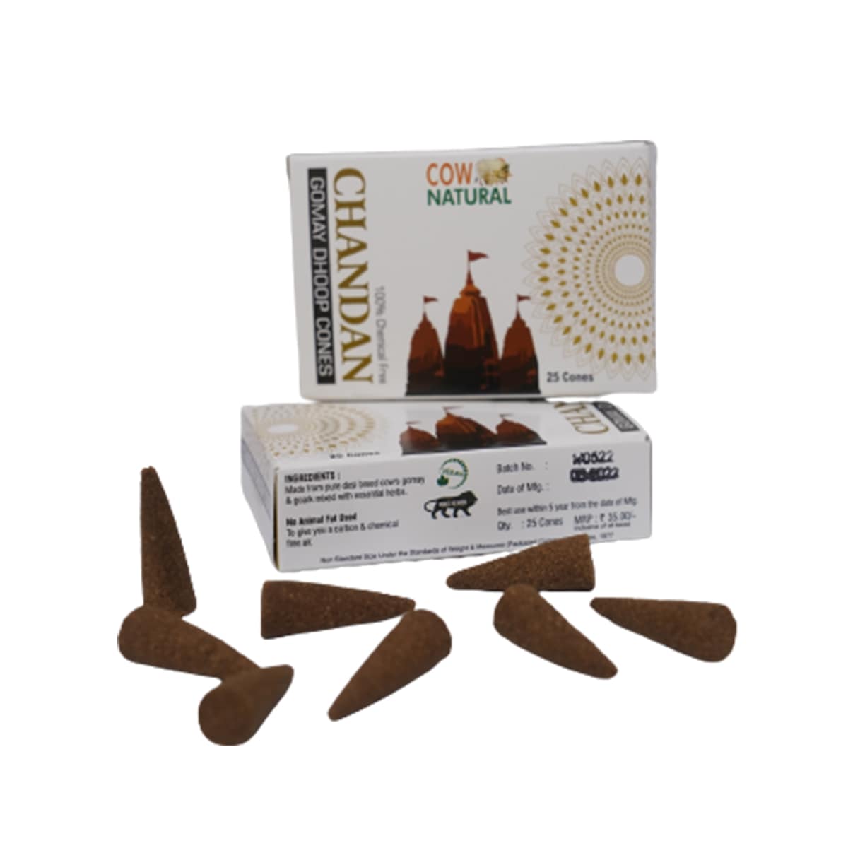 CowNatural Chandan Dhoop Cones-img-min